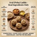 Aval poha laddu ingredients flattened rice ghee jaggery and nuts