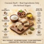 No sugar coconut burfi ingredients fresh coconut and natural sweeteners