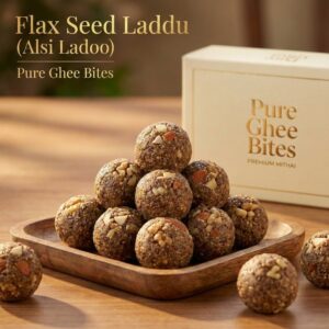 Flax seed laddu made with alsi pure ghee and jaggery