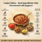 Carrot halwa ingredients fresh carrots ghee jaggery and milk