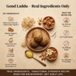 Gond laddu ingredients edible gum ghee jaggery and dry fruits
