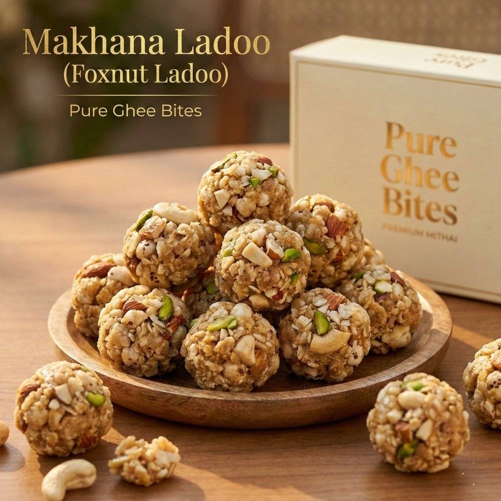 Makhana ladoo made with foxnuts pure ghee and jaggery