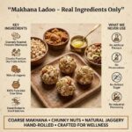 Makhana ladoo ingredients foxnuts ghee jaggery and nuts