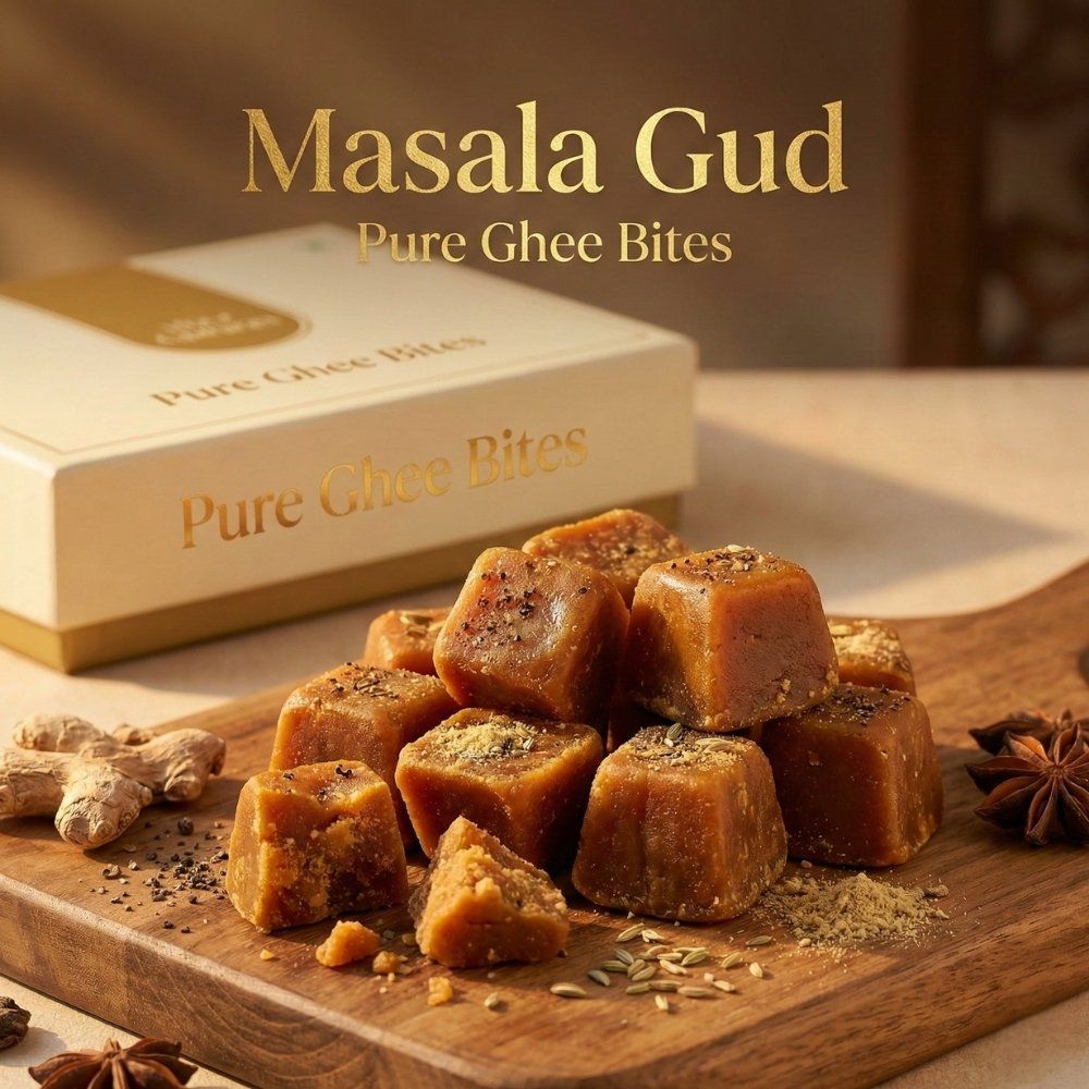 Masala gud spiced jaggery bites made with traditional indian spices
