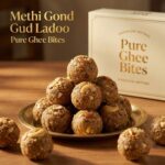 Methi gond gud ladoo made with edible gum fenugreek and jaggery