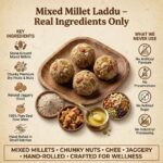 Mixed millet laddu ingredients ragi bajra jowar ghee and jaggery