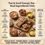 Nut and seed bar ingredients almonds pumpkin seeds flax seeds and jaggery