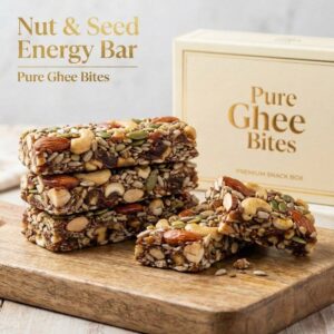 Nut and seed energy bar made with mixed nuts seeds and jaggery