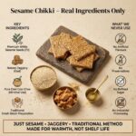 Sesame chikki ingredients til seeds and jaggery