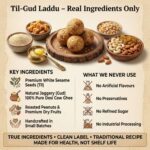 Til gud laddu ingredients sesame seeds jaggery and desi ghee