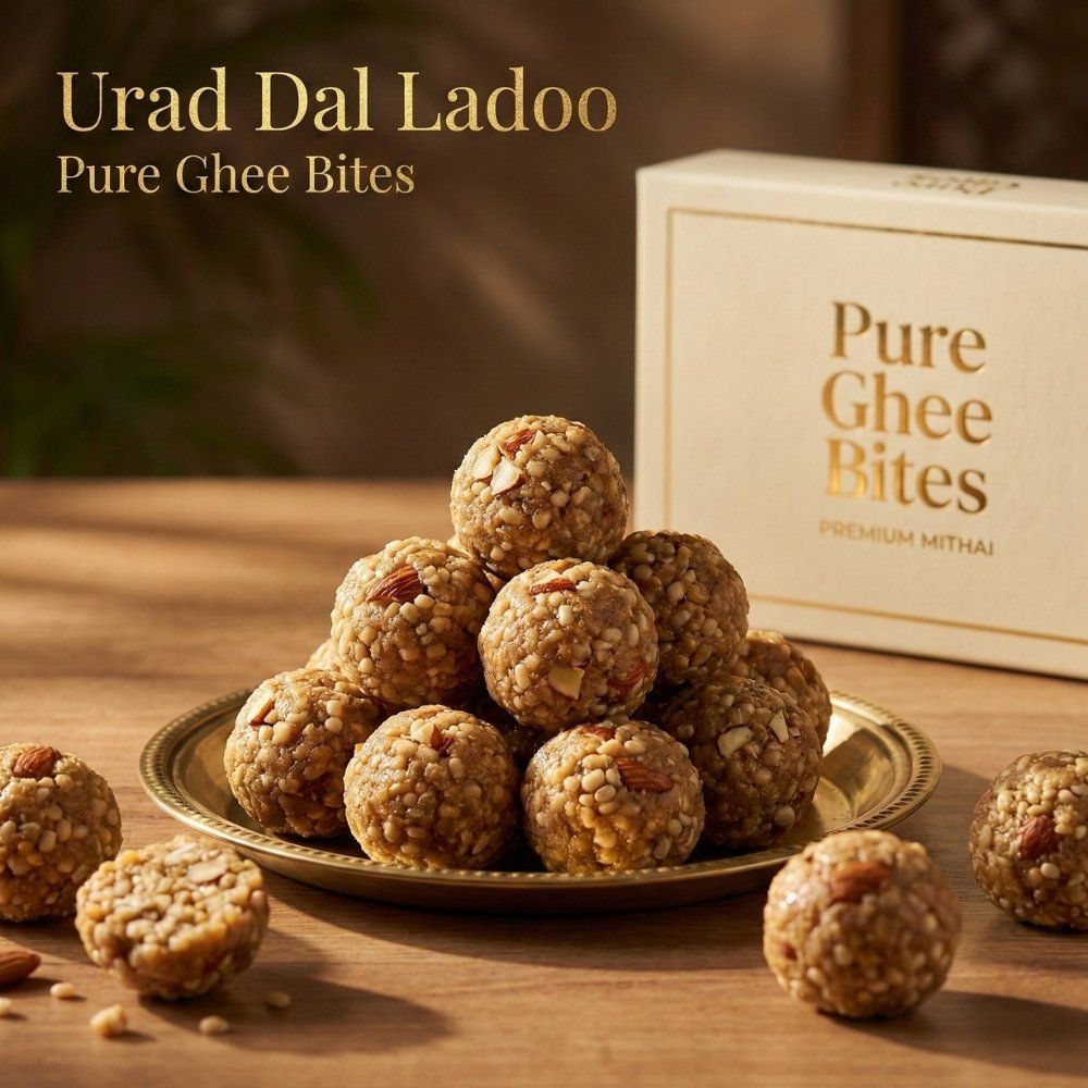 Urad dal ladoo made with black gram pure ghee and jaggery